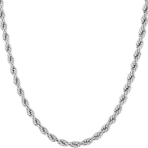 4mm Gold Rope Chain for Men & Women 24k Real Gold Plated Diamond Cut Gold Neckla